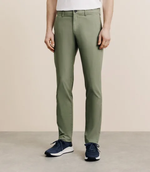 IZAC - Pantalon en coton stretch kaki