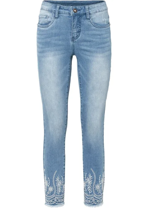 Jean skinny, taille mi-haute, cropped