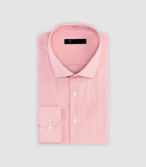 IZAC - Chemise slim à rayures rose MADDOX