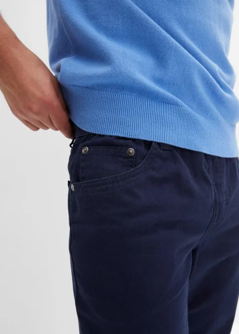 Pantalon droit taillé élastiquée 100% coton, Regular
