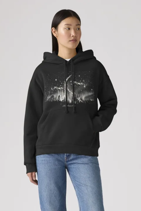 Levi's Sweat À Capuche Graphique Salinas - Femme - Noir / Moonlight Pirata Black - XS