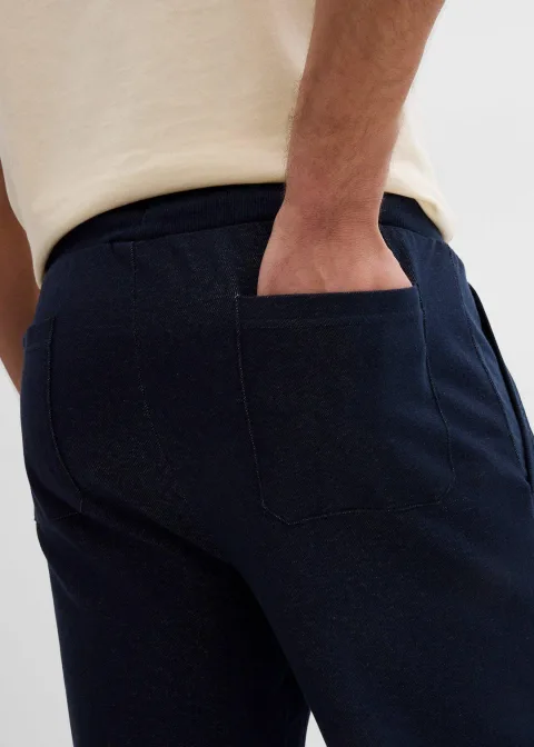 Pantalon sweat 3/4 effet jean, taille élastiquée