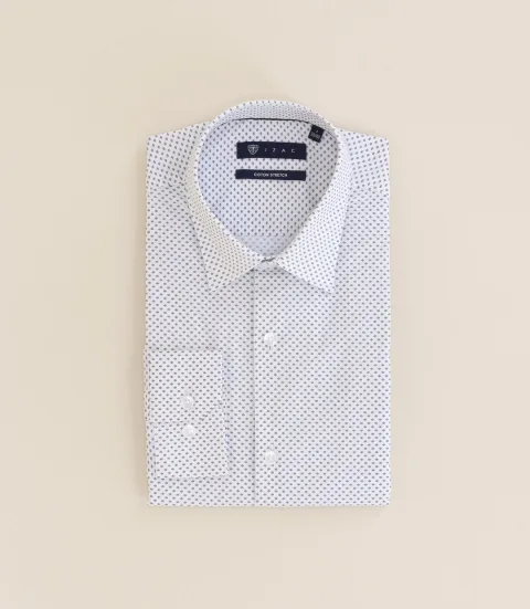 IZAC - Chemise 100% coton ajustée blanche