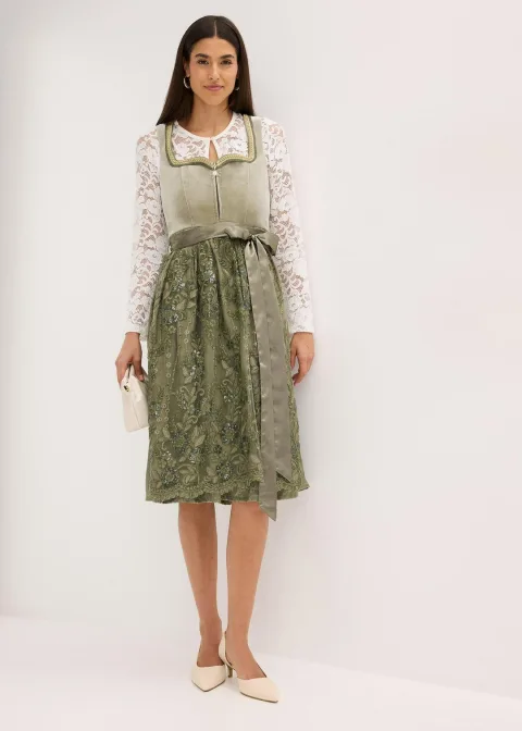 Dirndl avec tablier (ens. 2 pces)