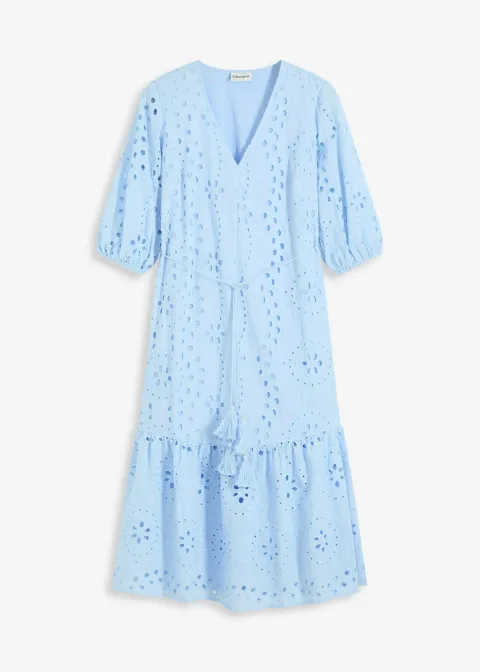 Robe midi en broderie anglaise 100% coton