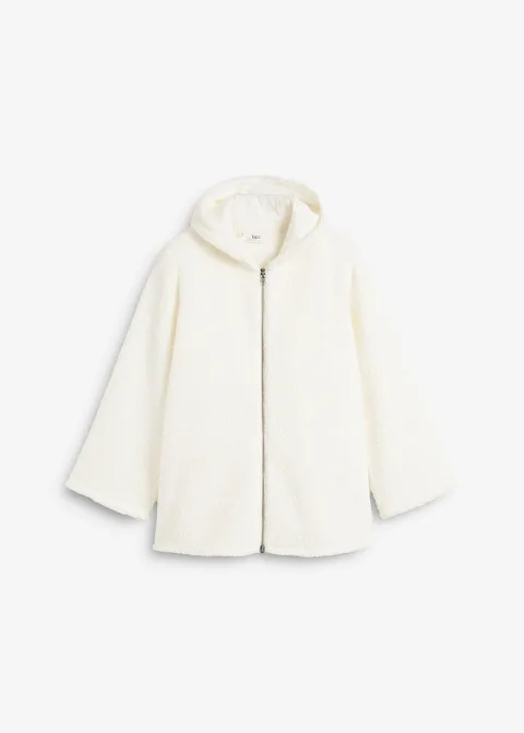 Veste en sherpa coupe trapèze avec fentes latérales