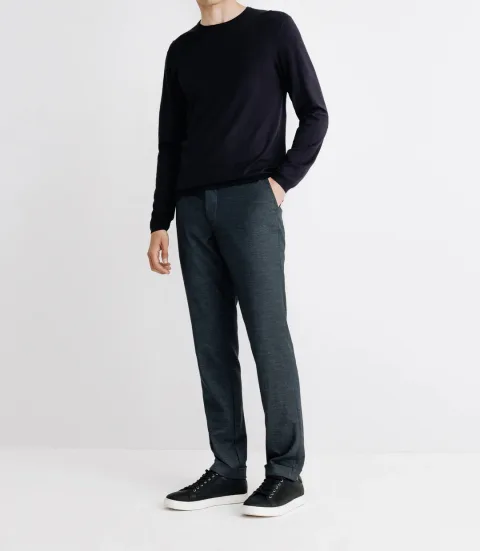 IZAC - Pull col rond en maille marine