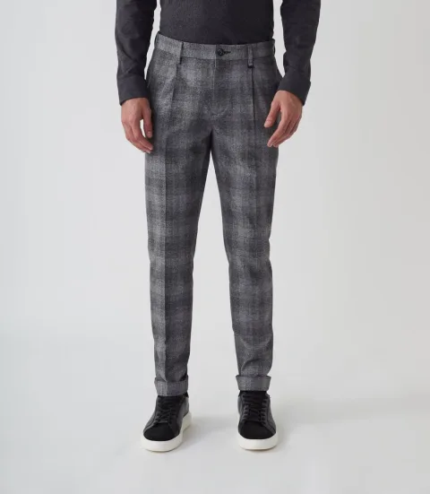 IZAC - Pantalon de ville en laine gris clair ''Malice''