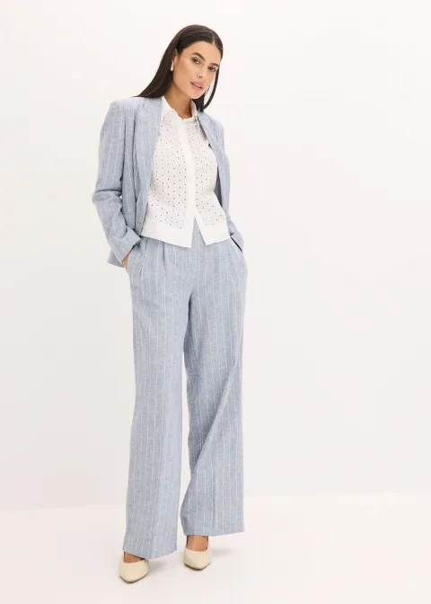 Pantalon à pinces en lin majoritaire