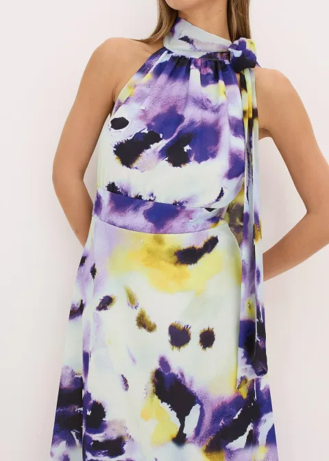 Robe longue en tissu néoprène épais