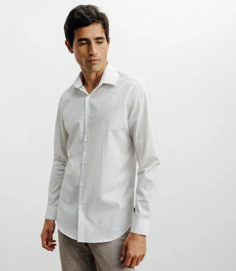 IZAC - Chemise ville imprimée beige