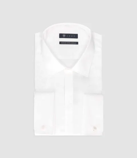 IZAC - Chemise en satin de coton blanc