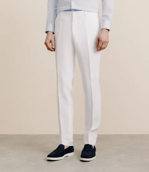 IZAC - Pantalon 100% lin blanc