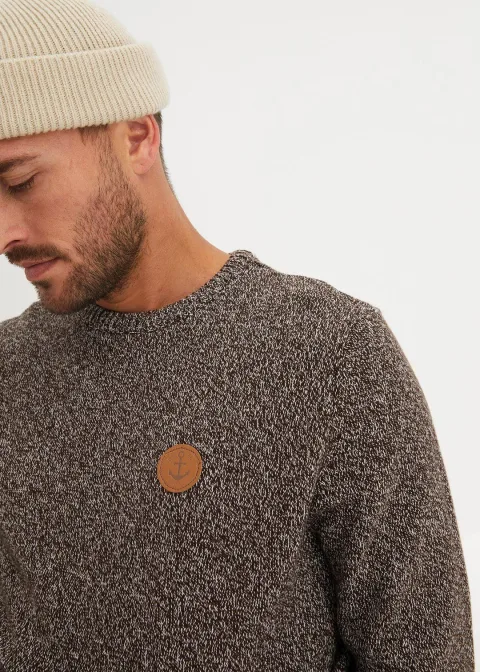 Pull col rond en coton mélangé