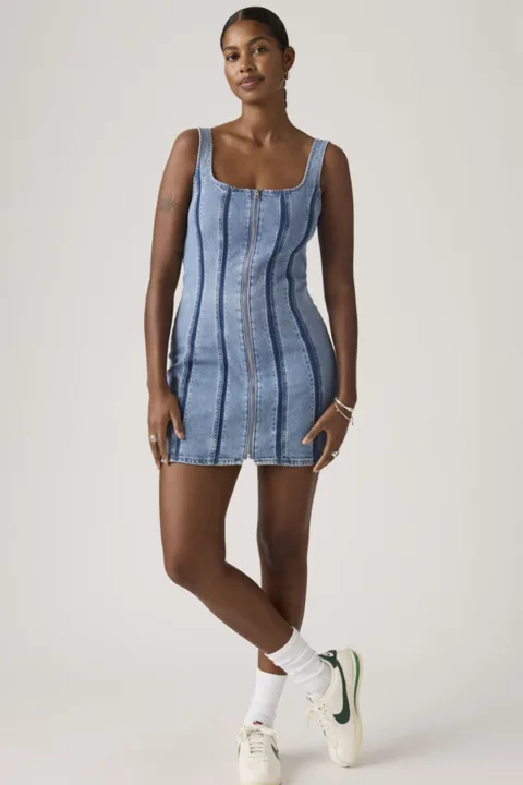 Levi's Robe Zippée Coutures Apparentes - Femme - Bleu / Shadow Work - XS