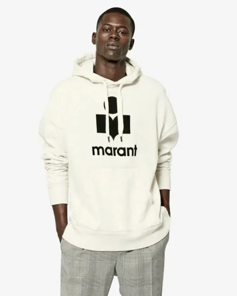 Sweatshirt Oversize A Capuche Logo Miley - Homme - Écru - Taille XL