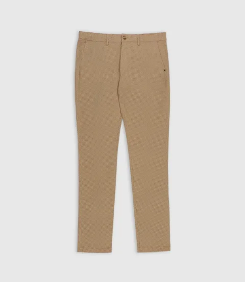 IZAC - Pantalon slim imprimé beige PERLINEOUT