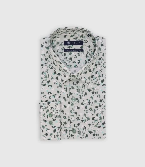 IZAC - Chemise imprimée verte