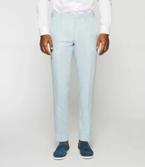 IZAC - Pantalon en lin bleu ciel BCELESTE