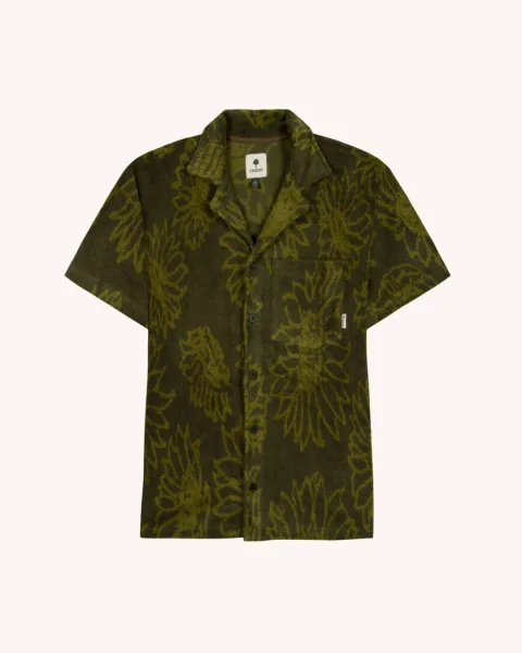 Chemise manches courtes kaki foncé coton bio - PAIOLIVE