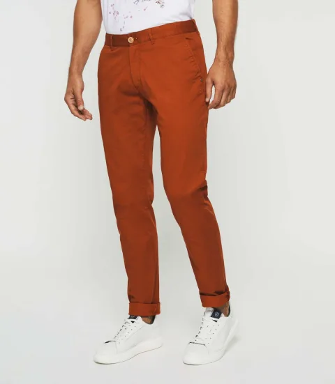 IZAC - Pantalon casual orange ''Perline''