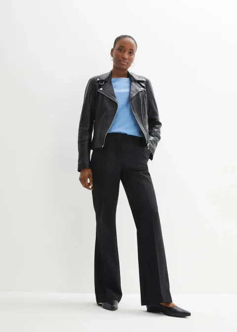 Veste biker en cuir nappa d’agneau