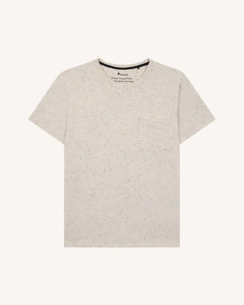 T-shirt chiné écru coton - OLONNE