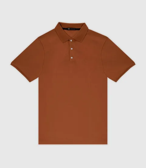 IZAC - Polo en maille piquée terracotta