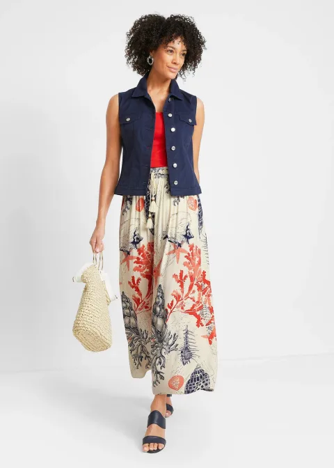 Jupe longue en viscose fluide