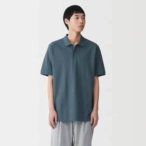 Polo en coton piqué délavé pour homme