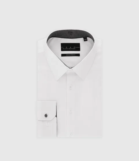 IZAC - Chemise slim unie blanche