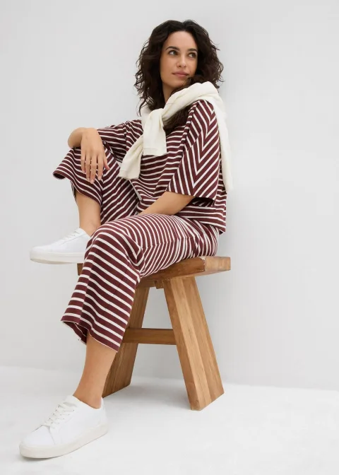 Pantalon sweat en coton texturé
