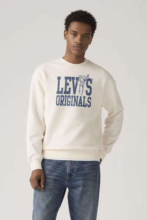 Levi's Sweat Shirt Col Rond Graphique Relaxed - Homme - Gris / Light Heather Grey - XL