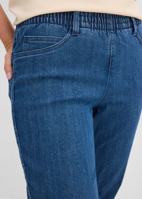 Lot de 2 pantalons 7/8 droits, taille mi-haute élastiquée