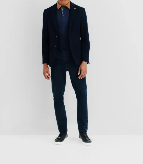 IZAC - Veste en velours fantaisie marine