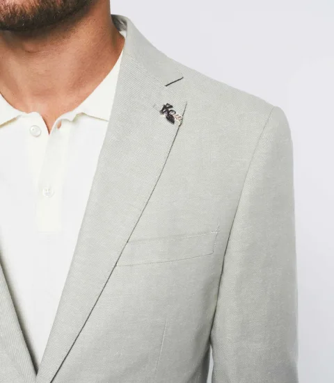 IZAC - Veste séparable en lin vert ''Calice''