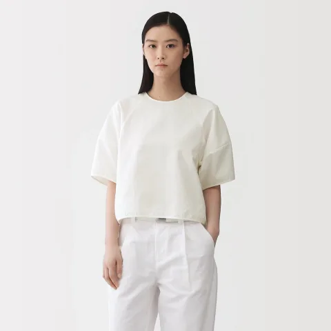 T-shirt en tissé panier de mélange de washi pour femme