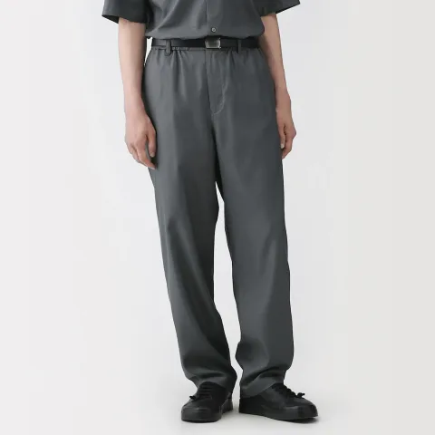 Pantalon à la coupe confortable en maille Dobby de mélange de washi pour homme