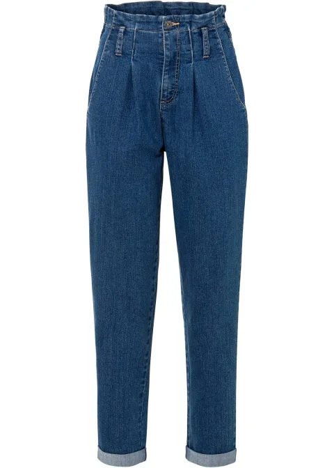 Jean mom extensible, taille haute