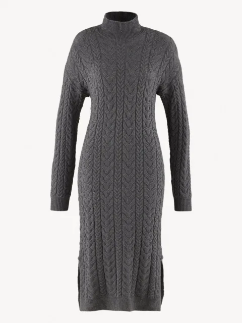 Robe en tricot gris - S
