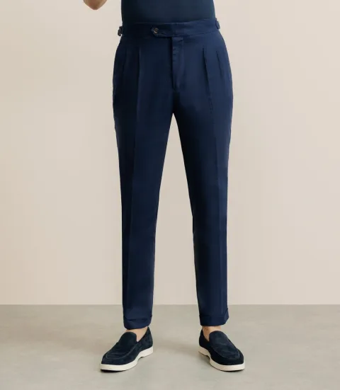 IZAC - Pantalon taille mi-haute marine