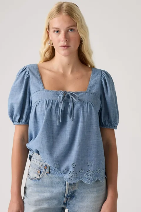 Levi's Blouse Manche Courte Et Découpes Darling - Femme - Blanc / Bright White - XS