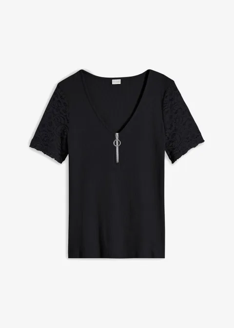T-shirt en coton côtelé