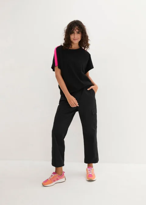 T-shirt 100% coton avec galon fluo