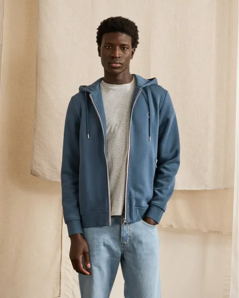 Sweat zippé bleu gris - MESNIL
