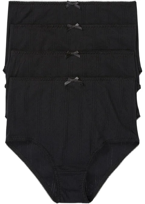Lot de 4 slips taille haute en coton léger