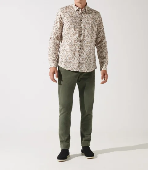 IZAC - Chemise à imprimé floral kaki JACKIBT