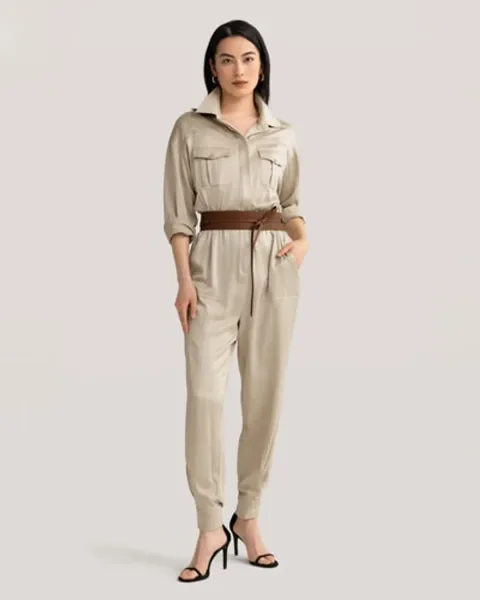 LILYSILK Pantalon en Soie pantalon soie femme Vert Safari