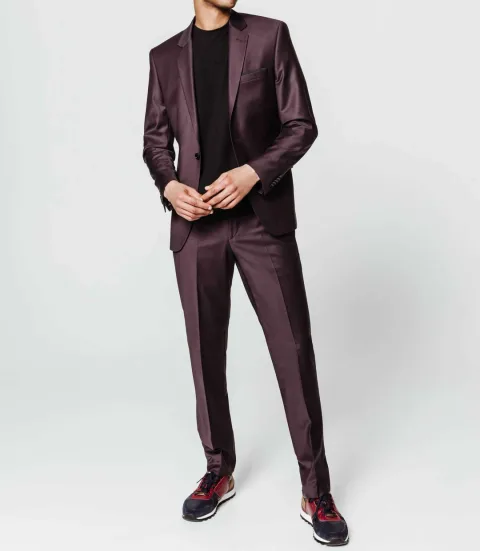 IZAC - Costume col tailleur bordeaux