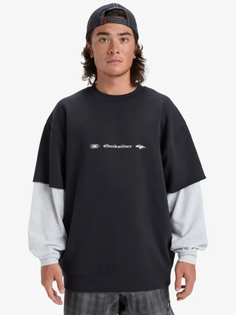 Openbar - Pull à col rond avec superposition pour Homme Noir